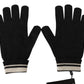 Elegant Cashmere Gloves with Crown Pattern