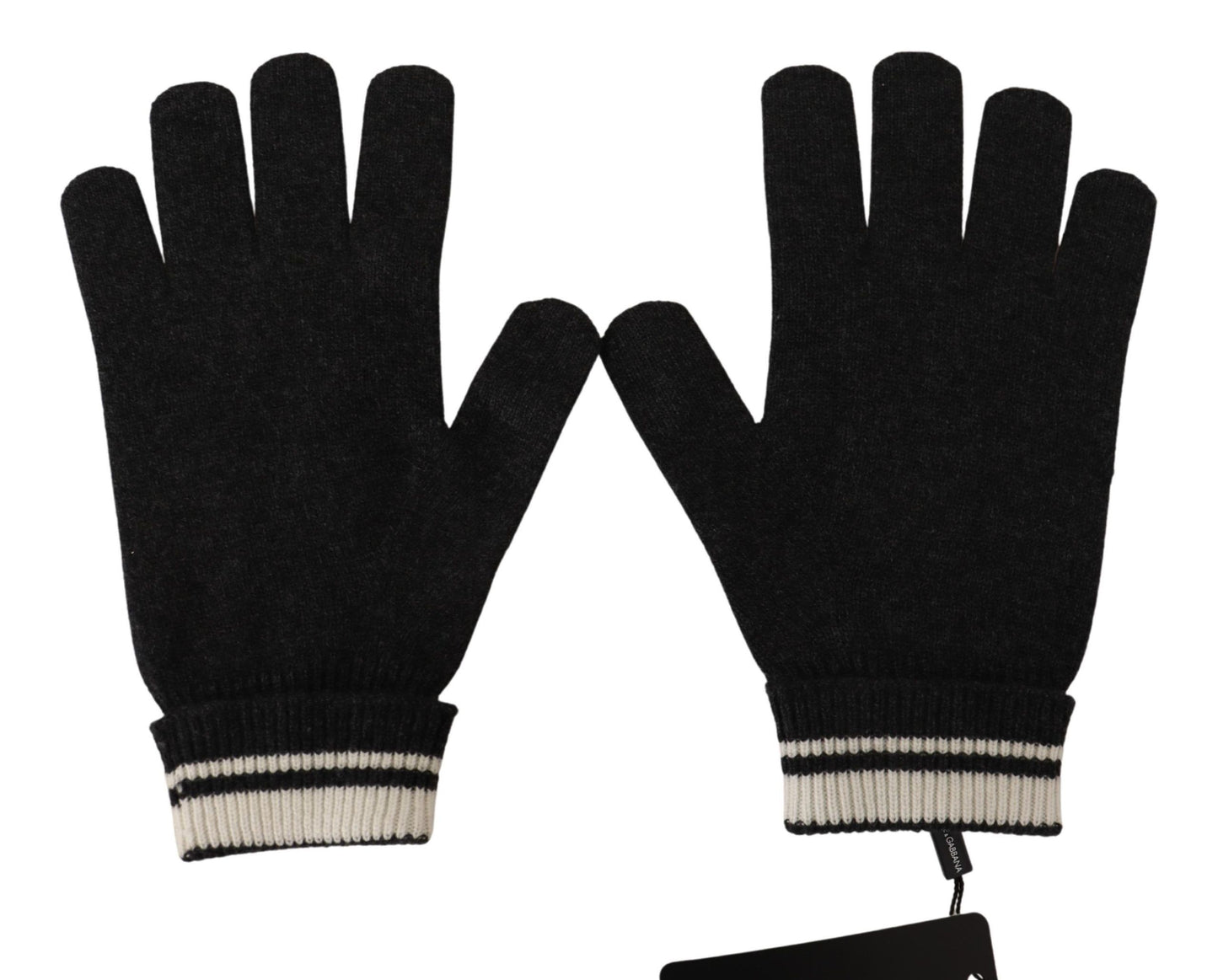 Elegant Cashmere Gloves with Crown Pattern