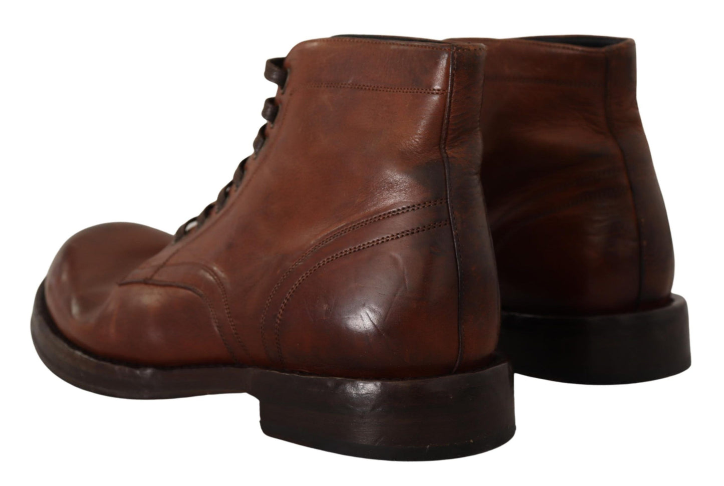 Elegant Brown Leather Ankle Boots