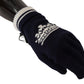 Elegant Cashmere Gloves with Byzantine Crown Pattern