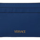 Elegant Blue Leather Card Holder Wallet