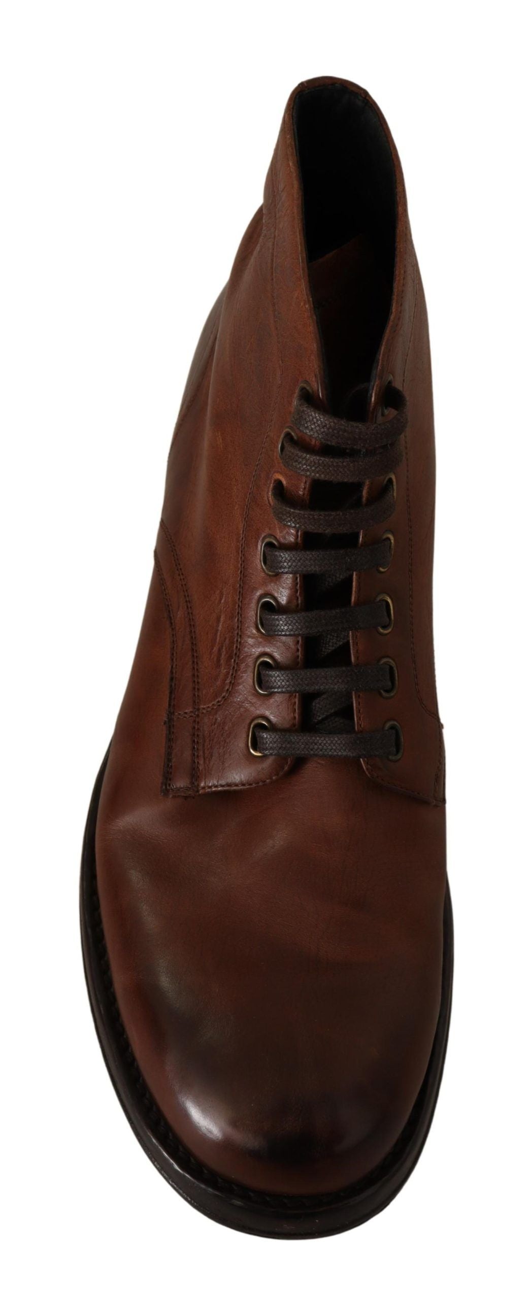 Elegant Brown Leather Ankle Boots