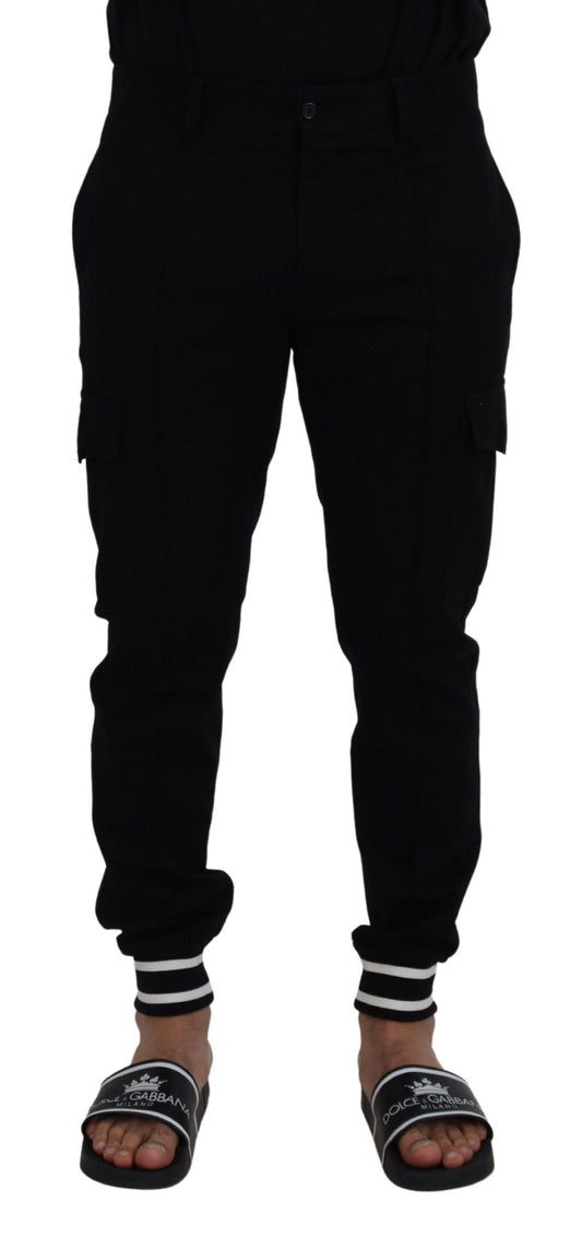 Sleek Black Jogger Pants - Italian Craftsmanship