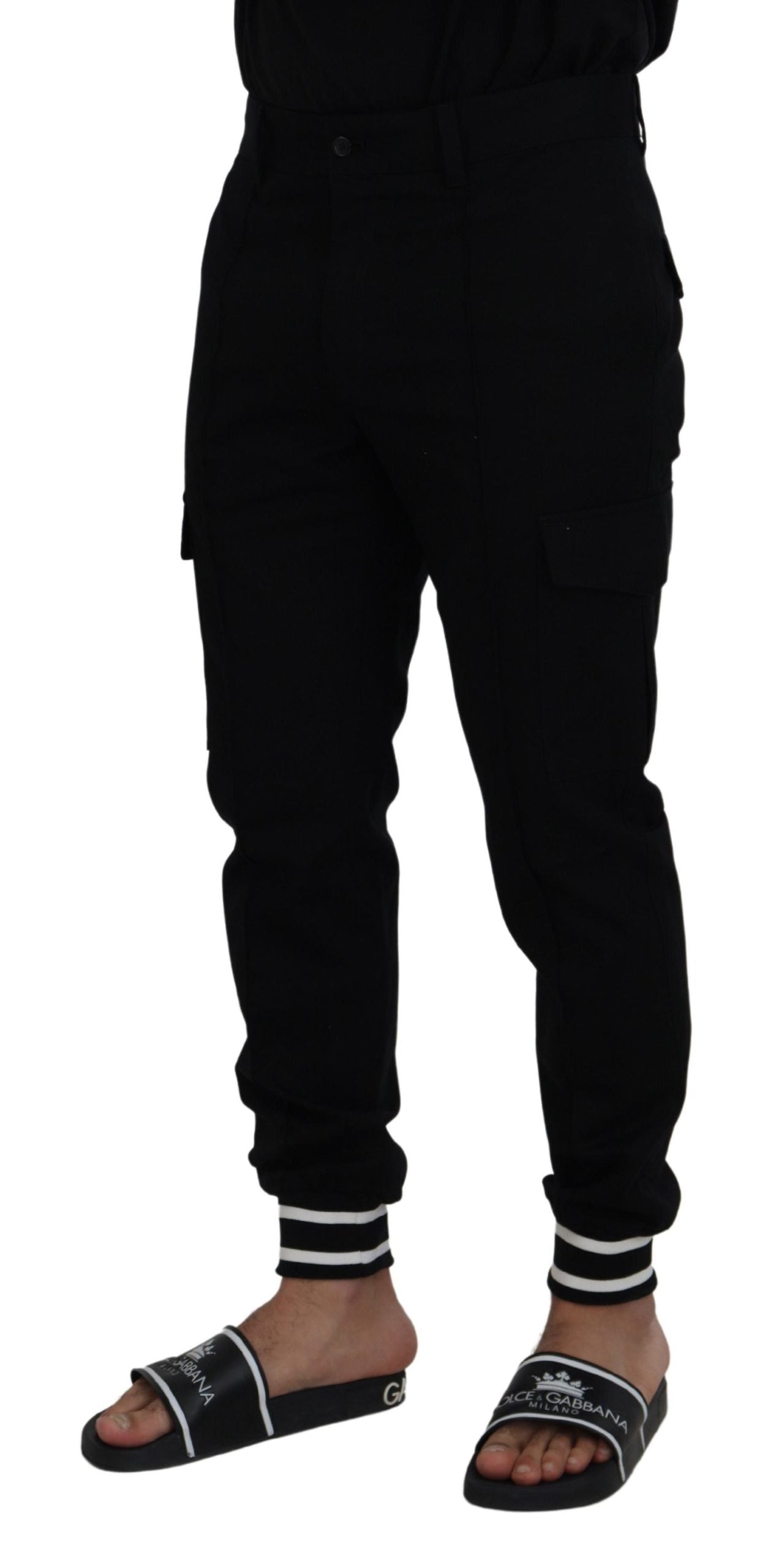 Sleek Black Jogger Pants - Italian Craftsmanship