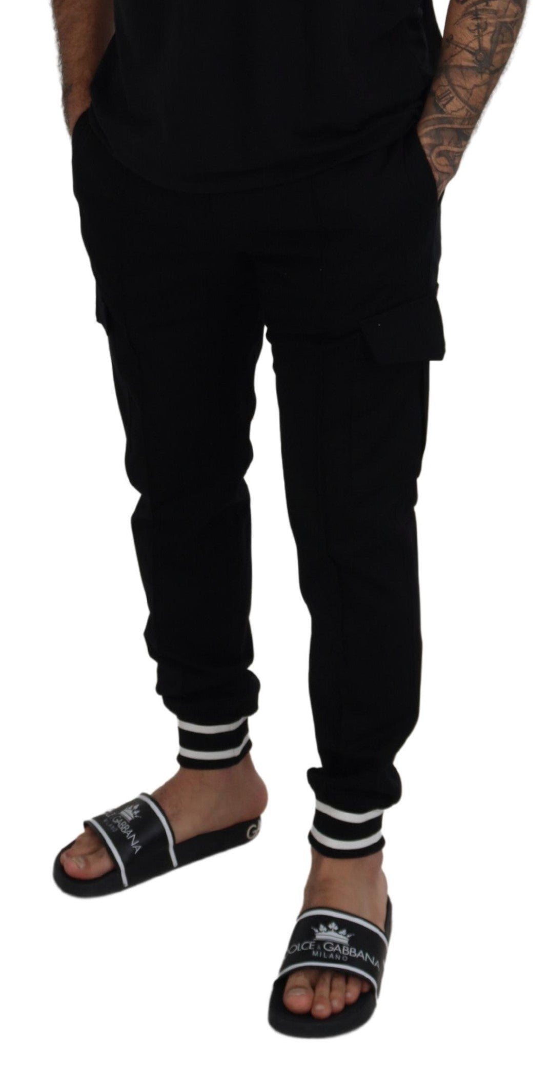 Sleek Black Jogger Pants - Italian Craftsmanship