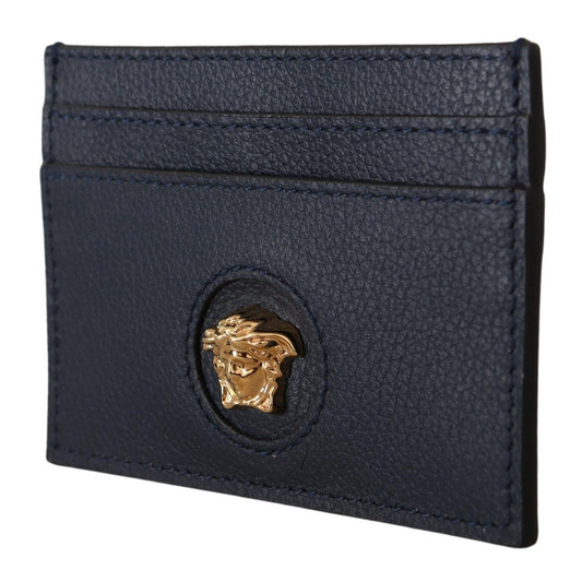 Elegant Navy Calf Leather Card Holder