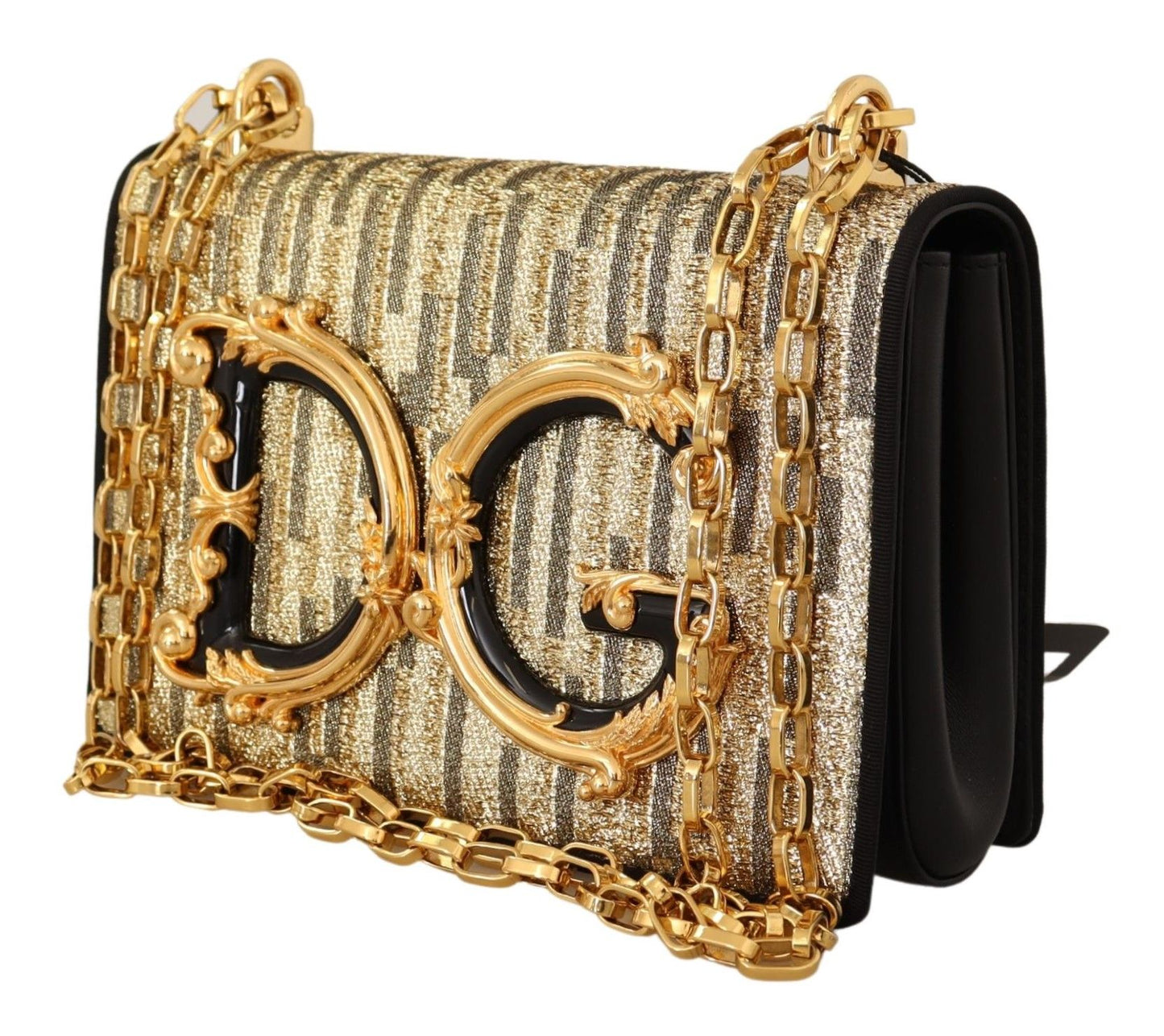 Elegant Gold & Black Evening Clutch