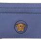 Elegant Light Blue Calf Leather Card Holder