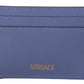 Elegant Light Blue Calf Leather Card Holder