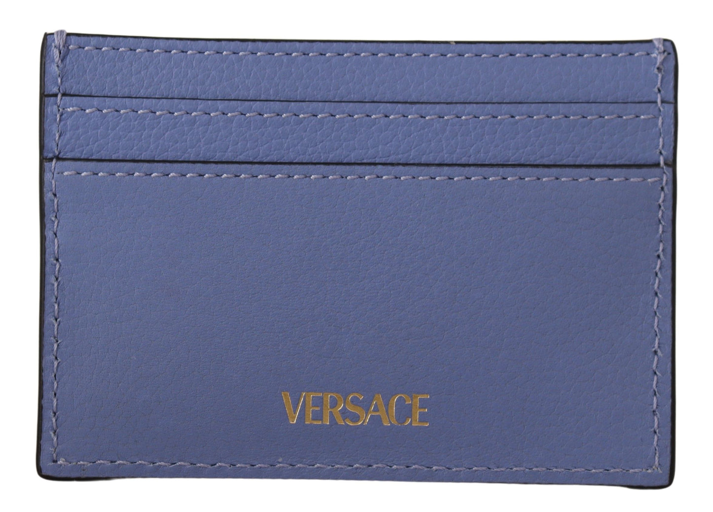 Elegant Light Blue Calf Leather Card Holder