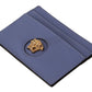Elegant Light Blue Calf Leather Card Holder