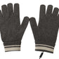 Elegant Cashmere Gloves with Crown Motifs