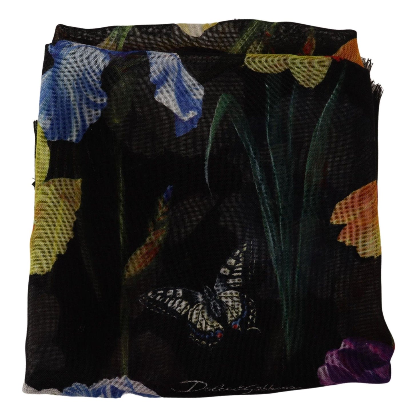 Elegant Floral Cashmere Silk Scarf