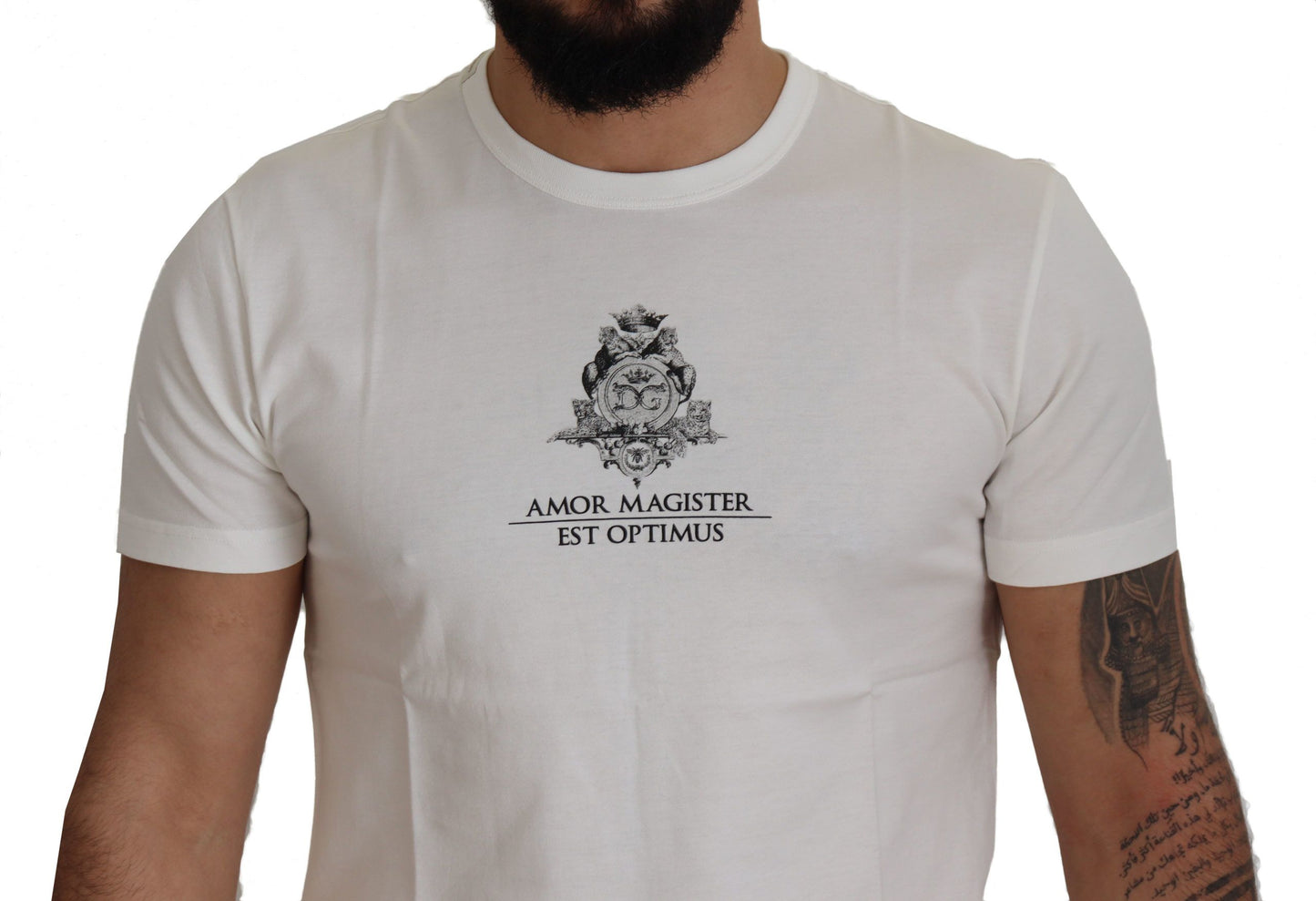 White Logo Cotton Amor Magister T-shirt