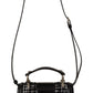 Elegant Monochrome Shoulder Purse with Pearl Detail