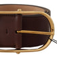Chic Dark Brown Leather Statement Belt