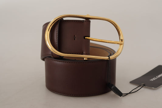 Chic Dark Brown Leather Statement Belt