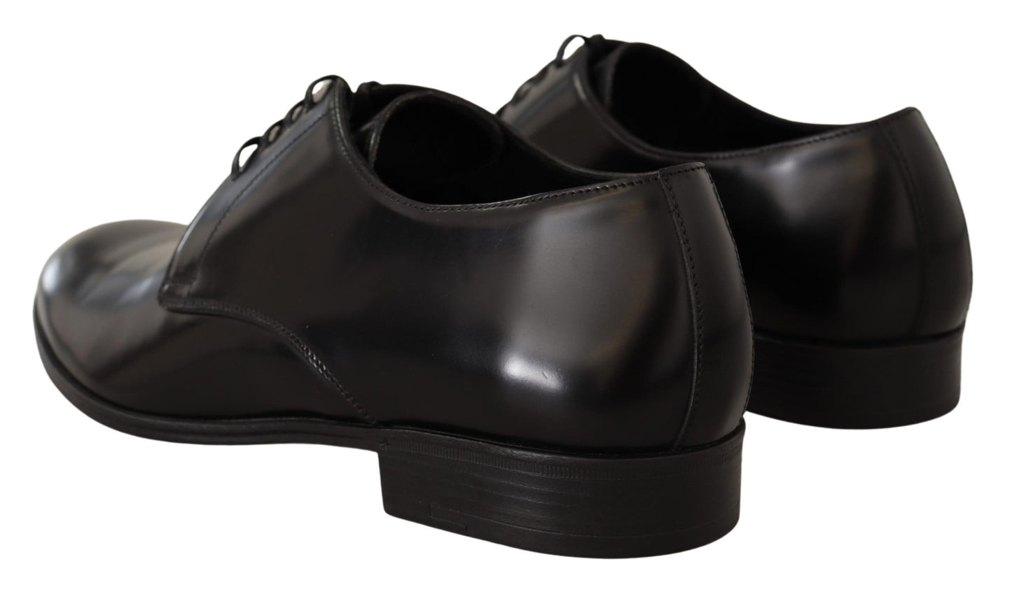 Elegant Black Leather Derby Shoes