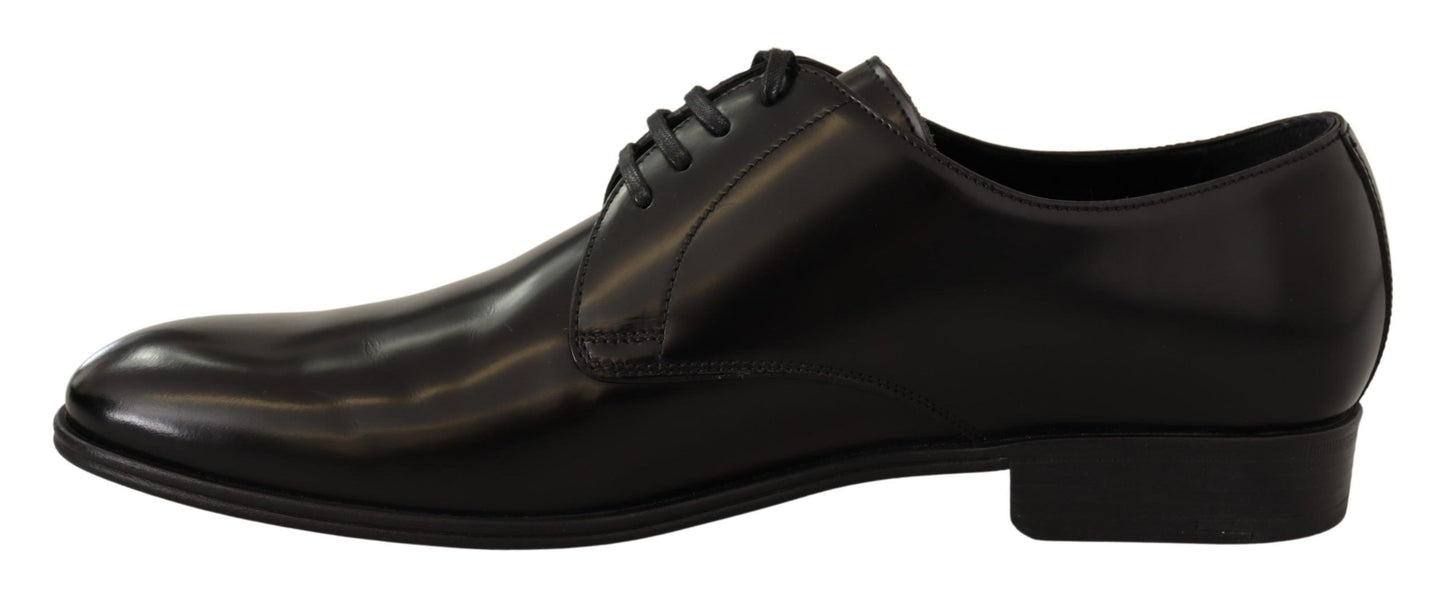 Elegant Black Leather Derby Shoes