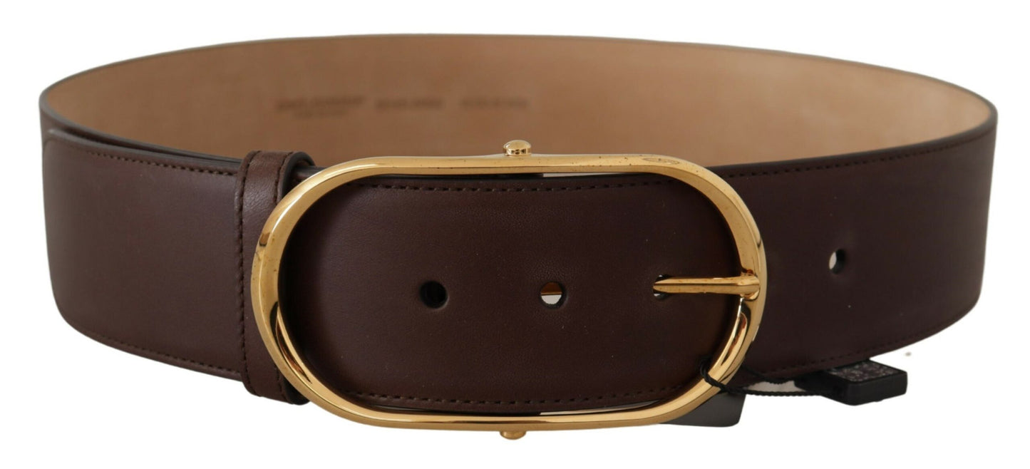 Chic Dark Brown Leather Statement Belt