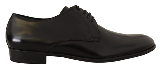 Elegant Black Leather Derby Shoes