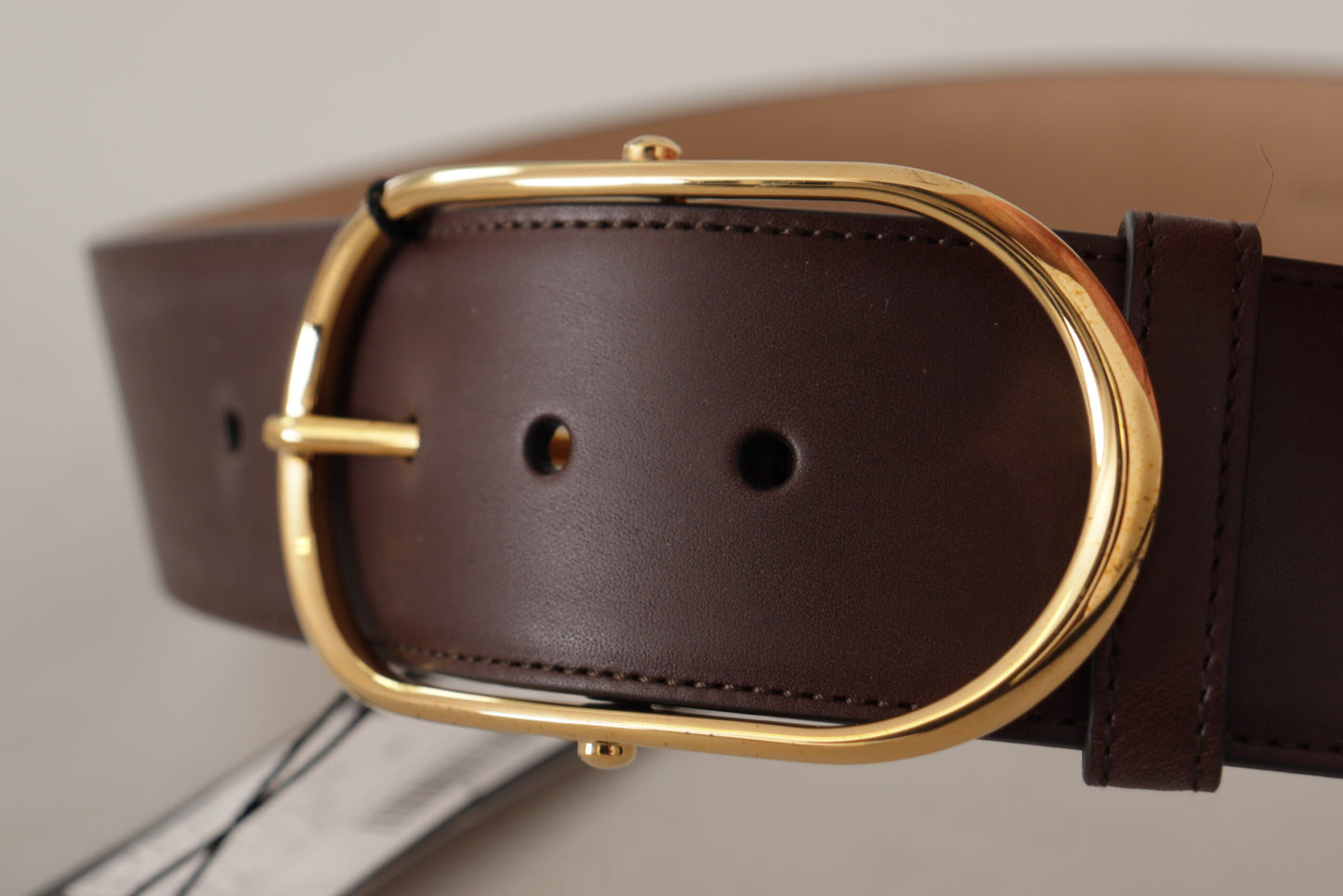 Chic Dark Brown Leather Statement Belt