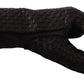 Sleek Black Leather Cashmere-Lined Gloves