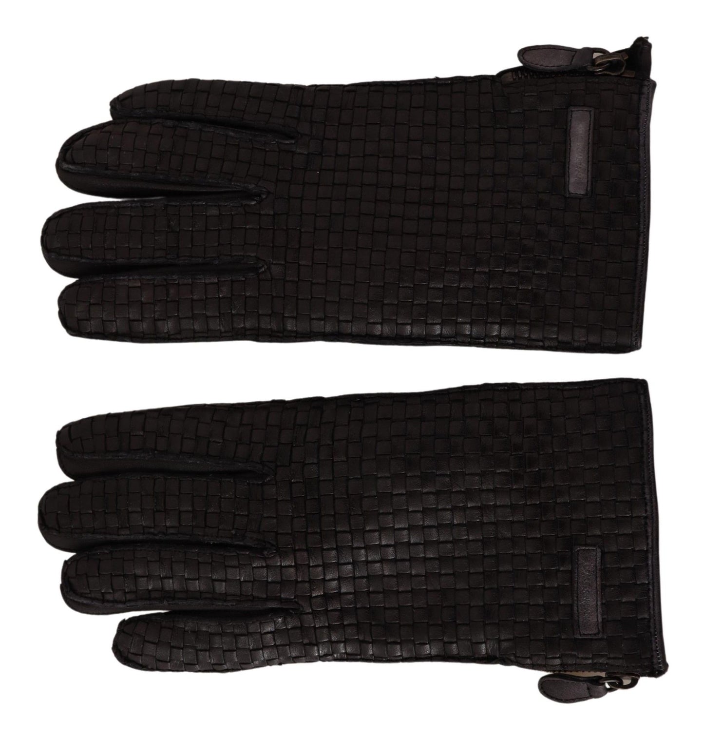 Sleek Black Leather Cashmere-Lined Gloves