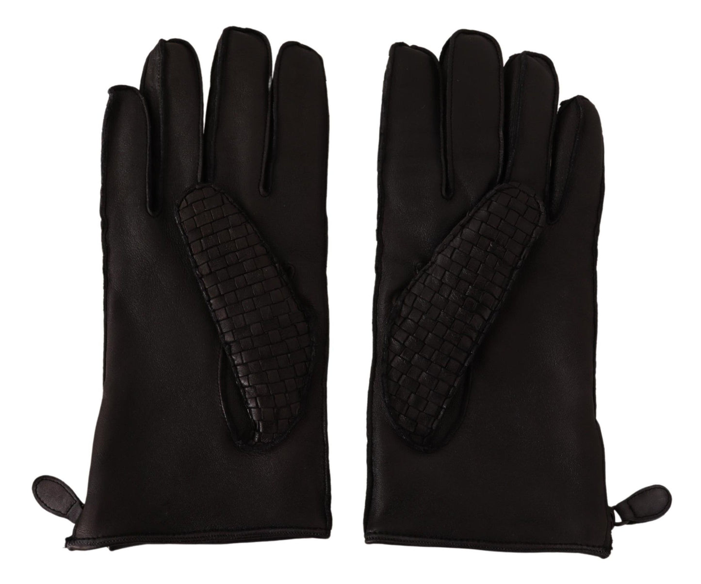 Sleek Black Leather Cashmere-Lined Gloves