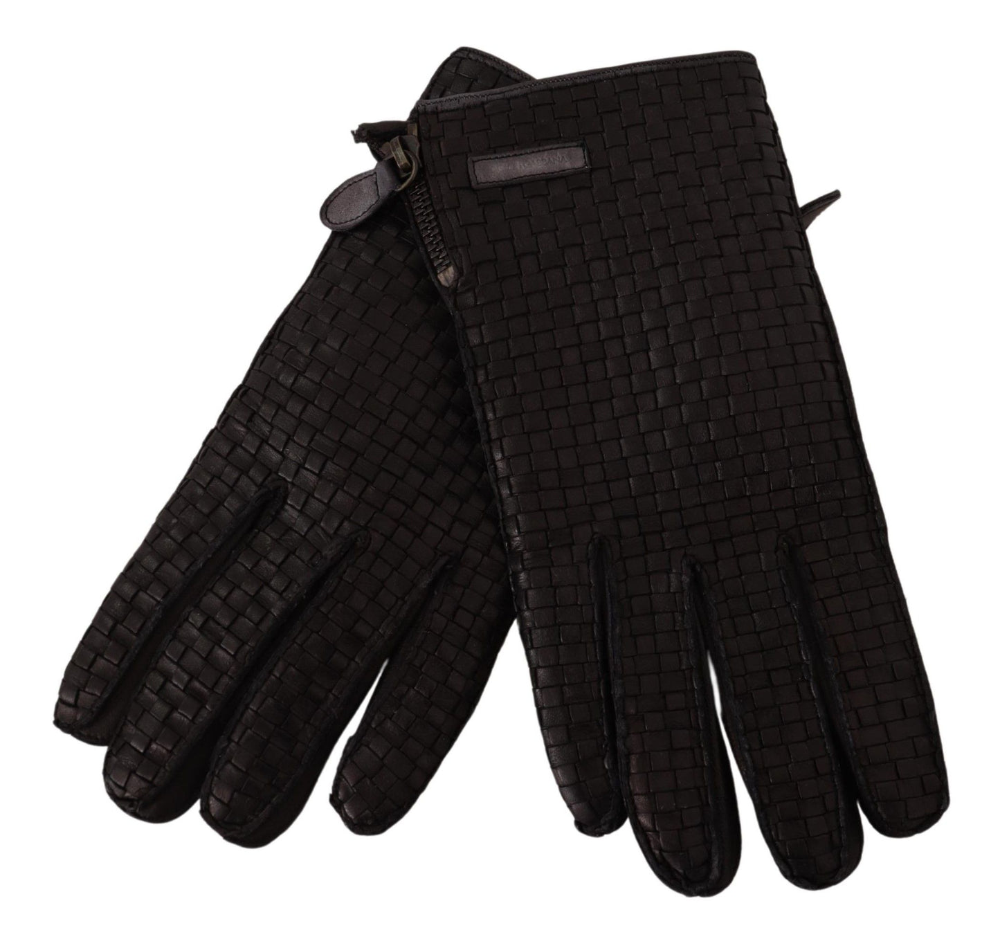 Sleek Black Leather Cashmere-Lined Gloves