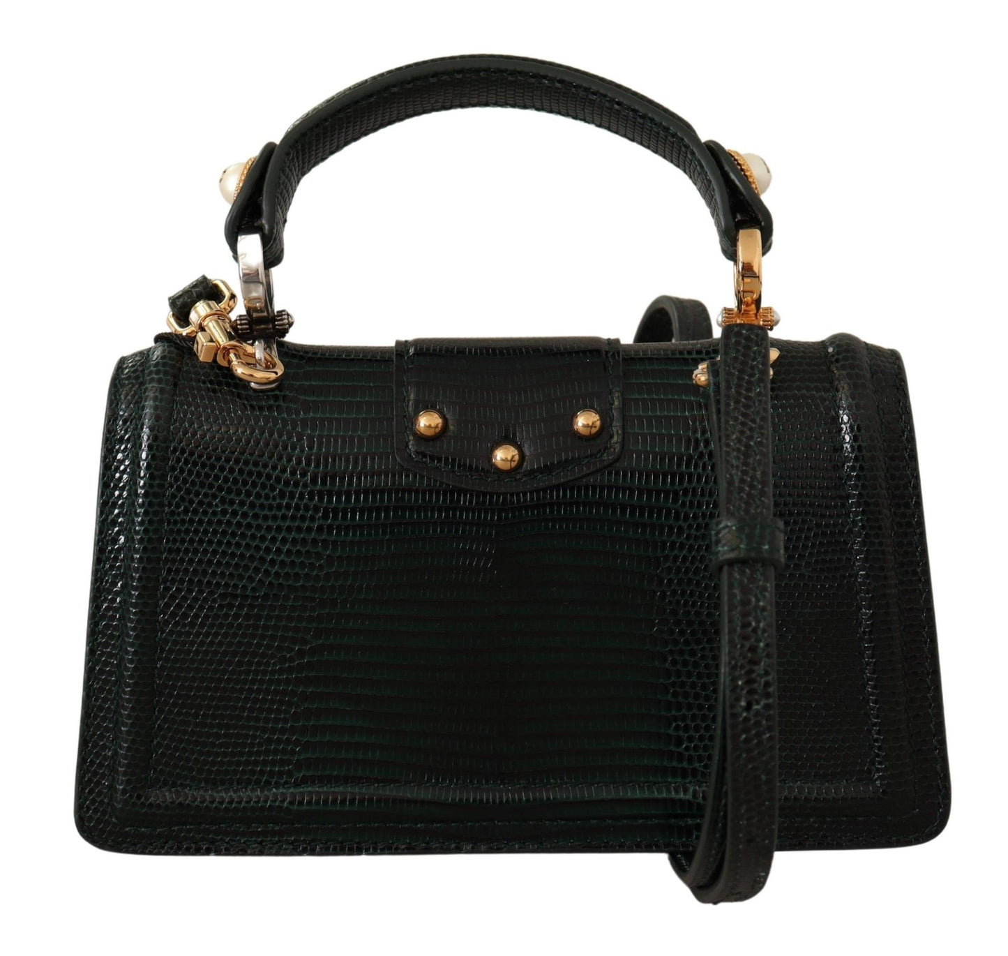 Chic Green Amore Leather Shoulder Bag