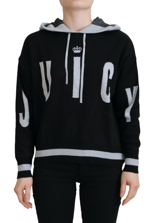 Elegant Black Logo Pullover Sweater