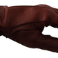Winter Elegance Leather Gloves - Chic Brown
