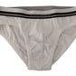 White Stripe Cotton Stretch Midi Brief Underwear