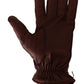 Winter Elegance Leather Gloves - Chic Brown