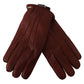 Winter Elegance Leather Gloves - Chic Brown