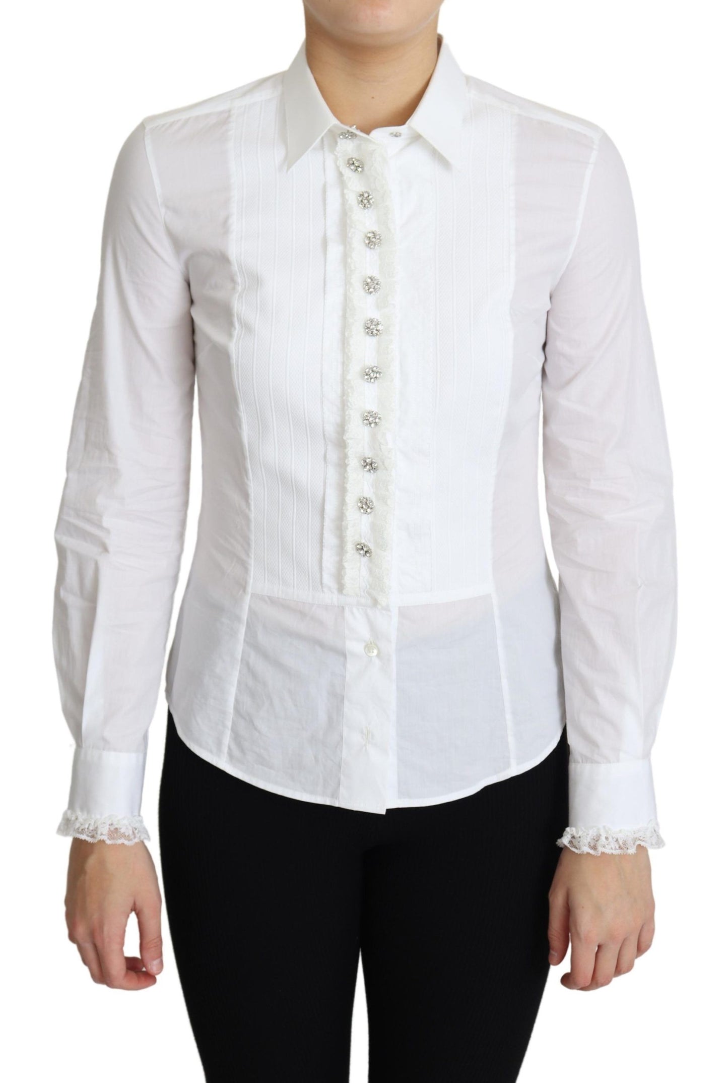 Elegant White Collared Cotton Top