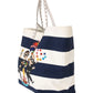 Chic Striped Beatrice Tote Handbag