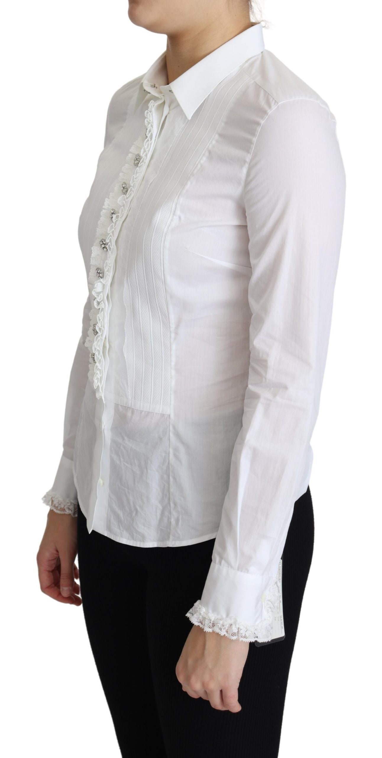 Elegant White Collared Cotton Top