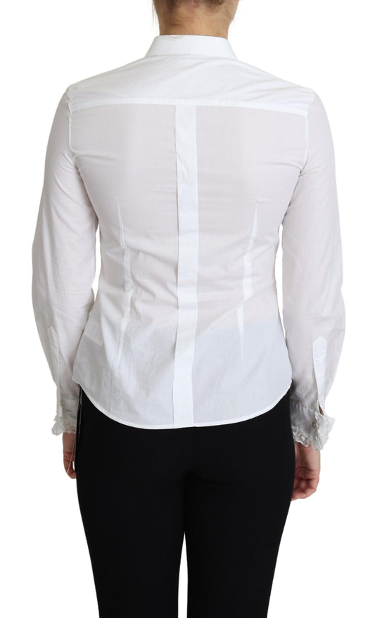 Elegant White Collared Cotton Top