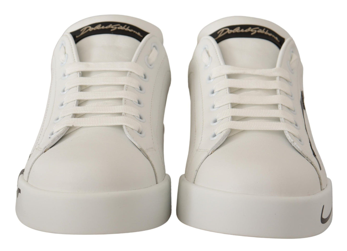 Elegant White Gold Portofino Sneakers