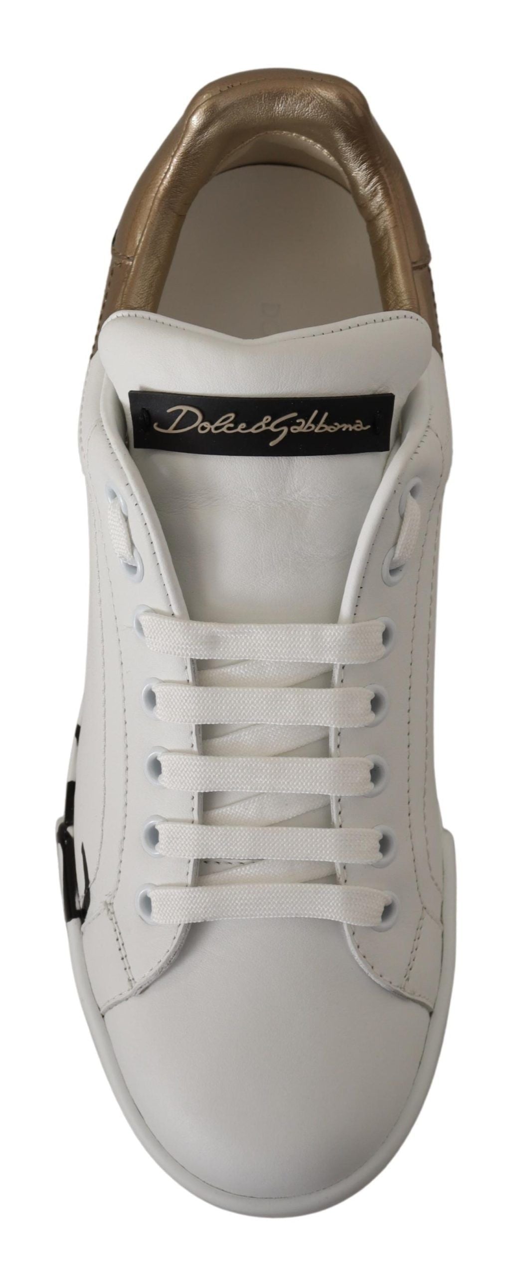 Elegant White Gold Portofino Sneakers