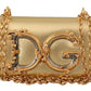 Elegant Gold Leather Phone Purse with Chain Strap