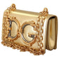 Elegant Gold Leather Phone Purse with Chain Strap