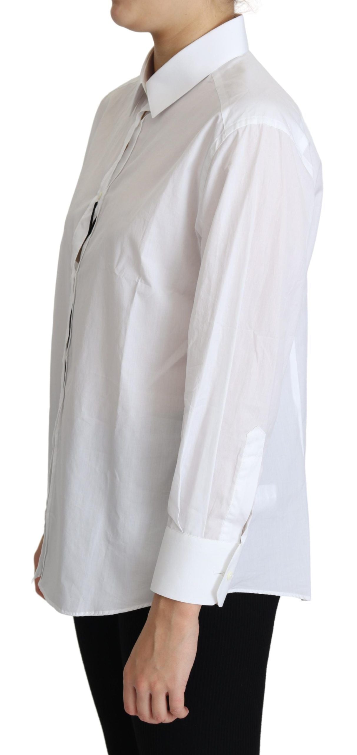 Elegant White Cotton Poplin Shirt