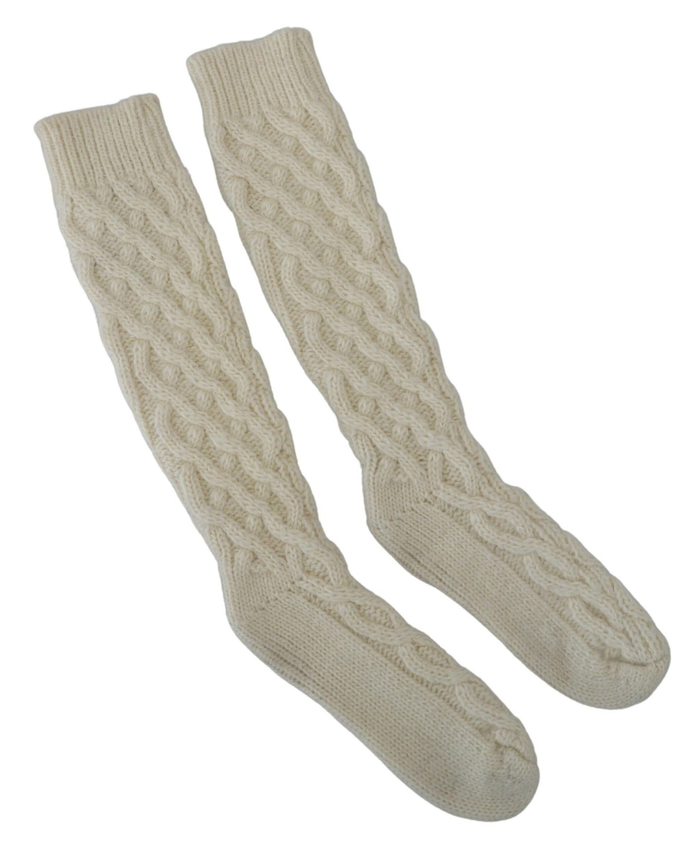 Elegant Off-White Knit Socks