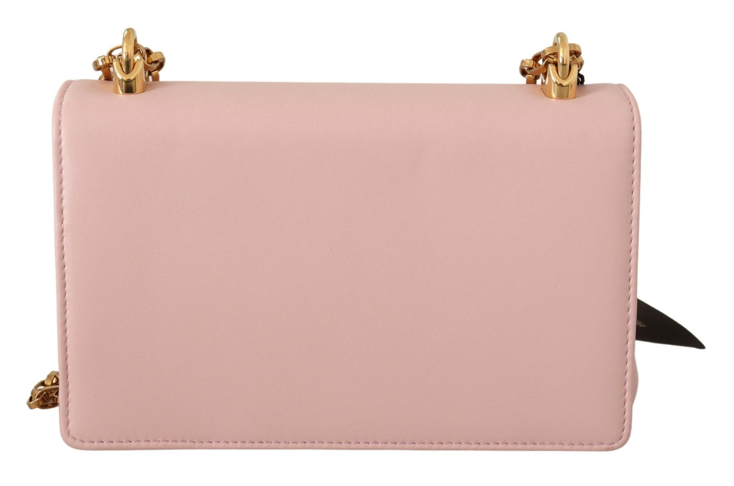 Chic Pink Leather Shoulder Bag with Gold Accents