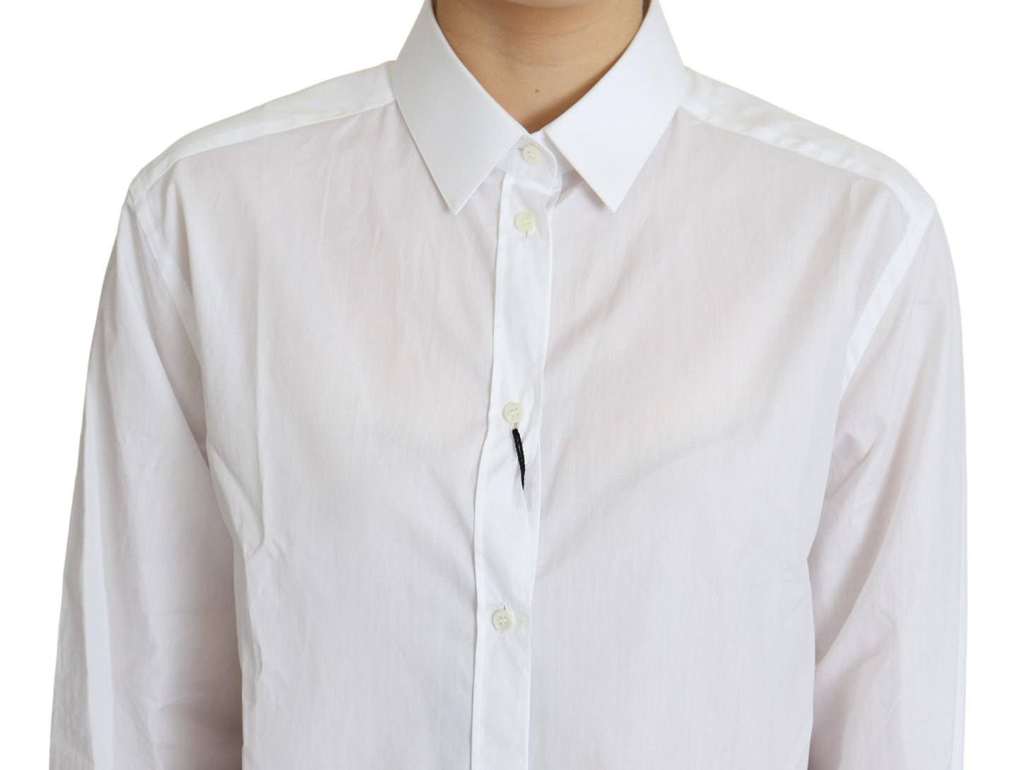 Elegant White Cotton Poplin Shirt