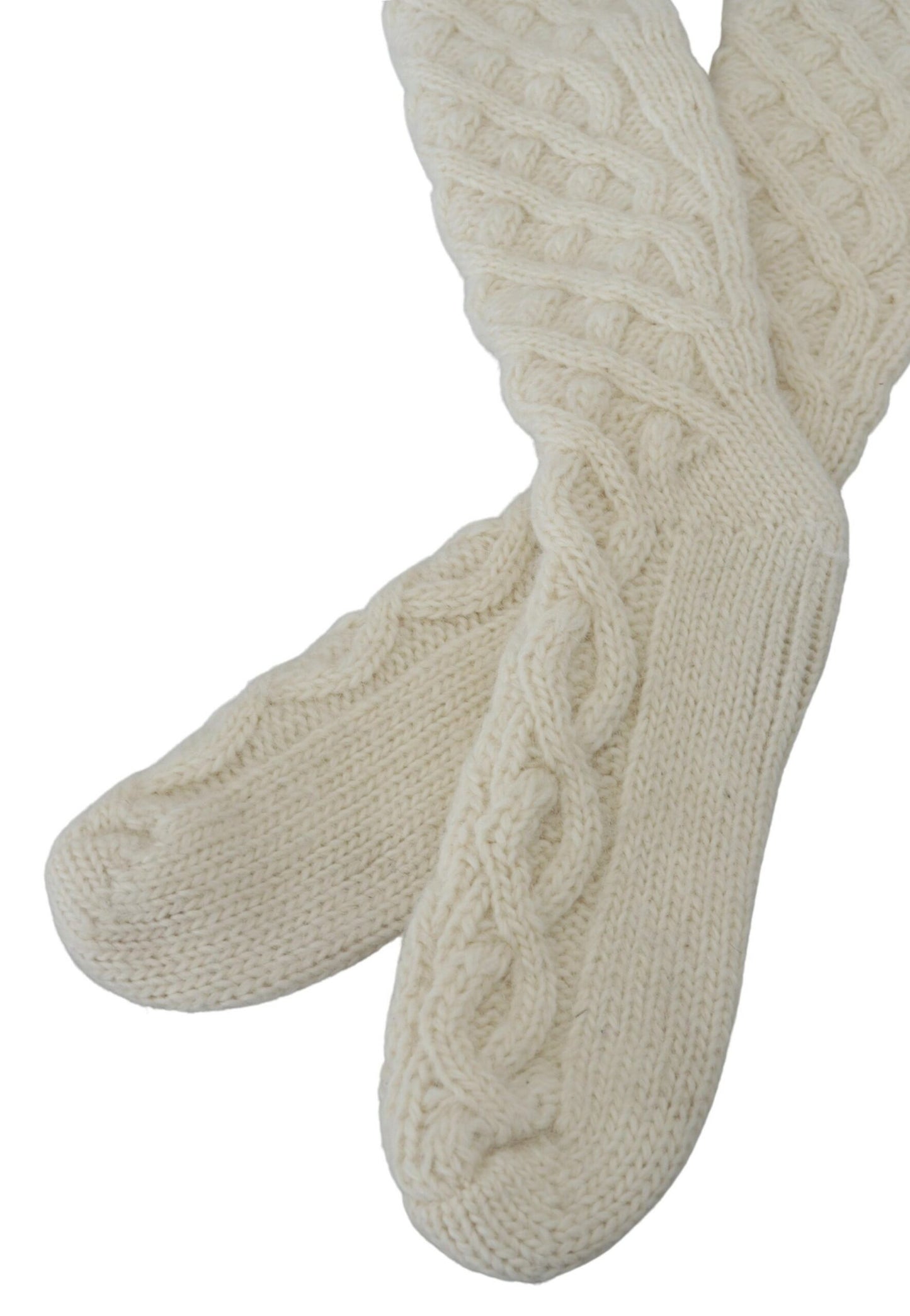 Elegant Off-White Knit Socks