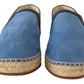 Elegant Blue Leather Loafers